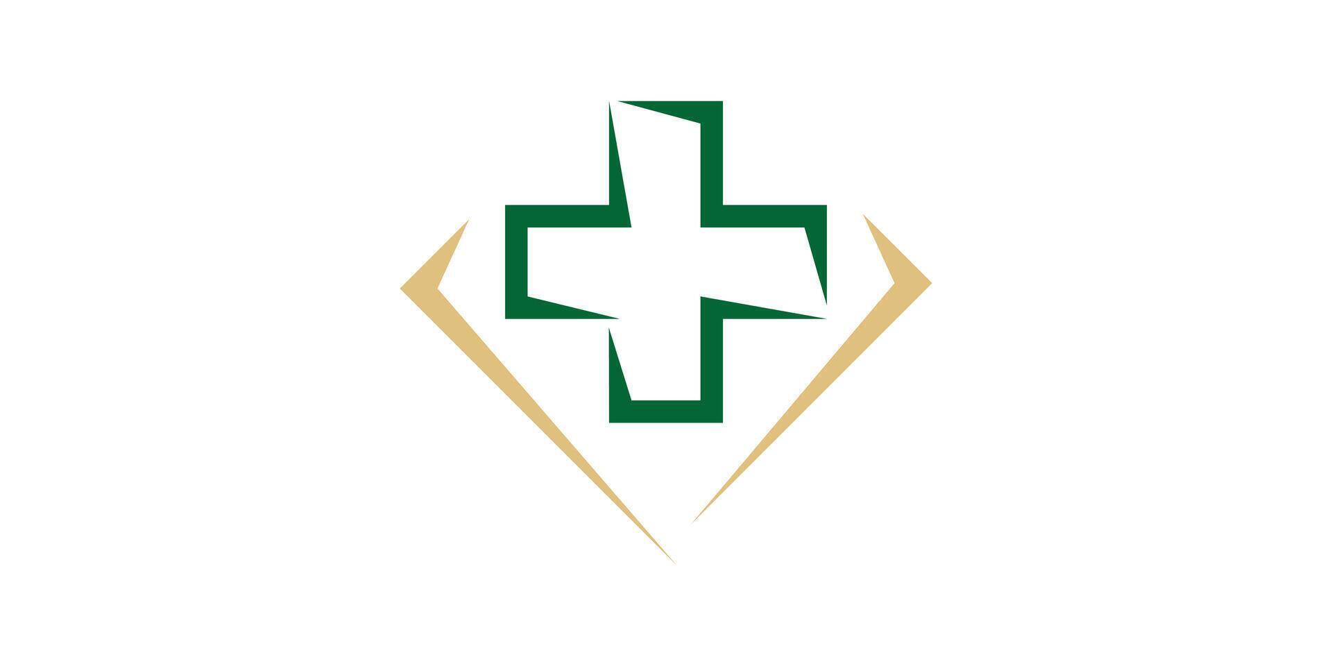logotipo Projeto mais diamante, médico, gema, joia, clínica, saúde, logotipo Projeto modelo ícone, símbolo, . vetor