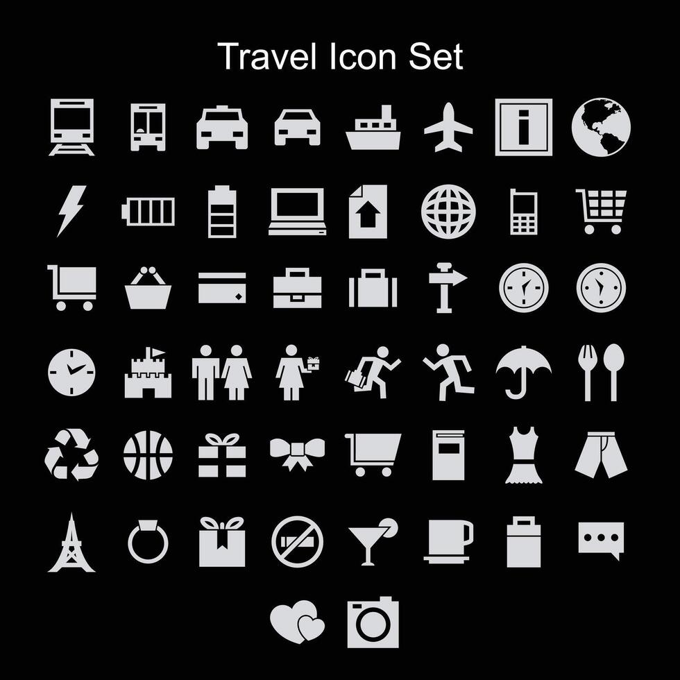 viagem e viagem ícones conjunto coleção vetor
