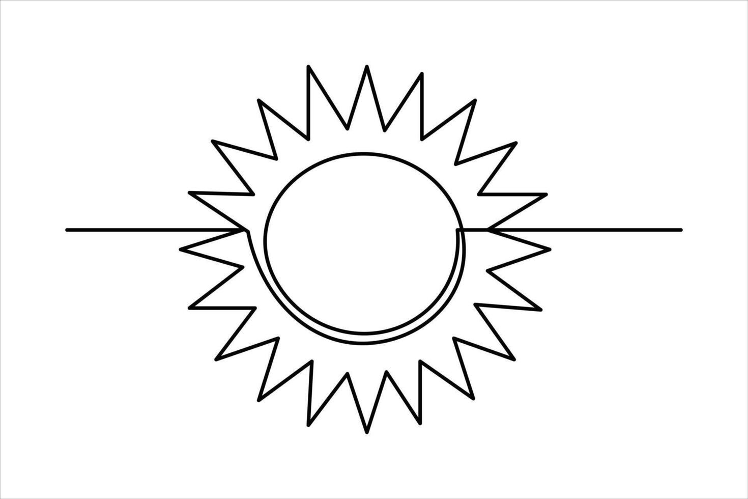 contínuo 1 linha desenhando Sol arte verão Sol contorno linha placa linha arte ilustração vetor