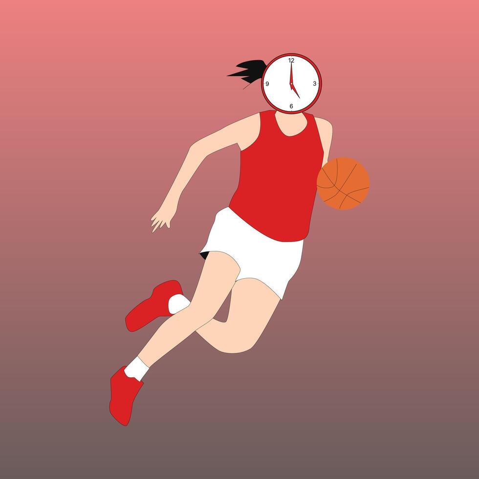 mulher jogando basquete vetor