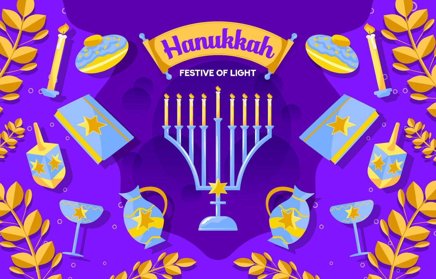 feliz Hanukkah menorá fundo vetor