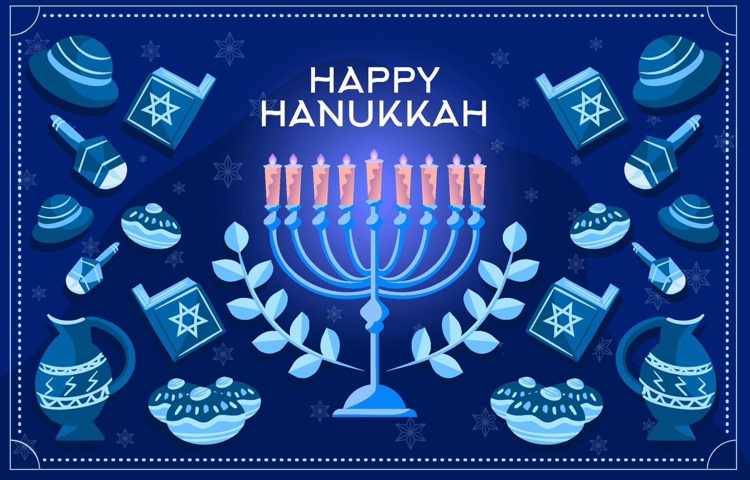 feliz Hanukkah menorá fundo vetor