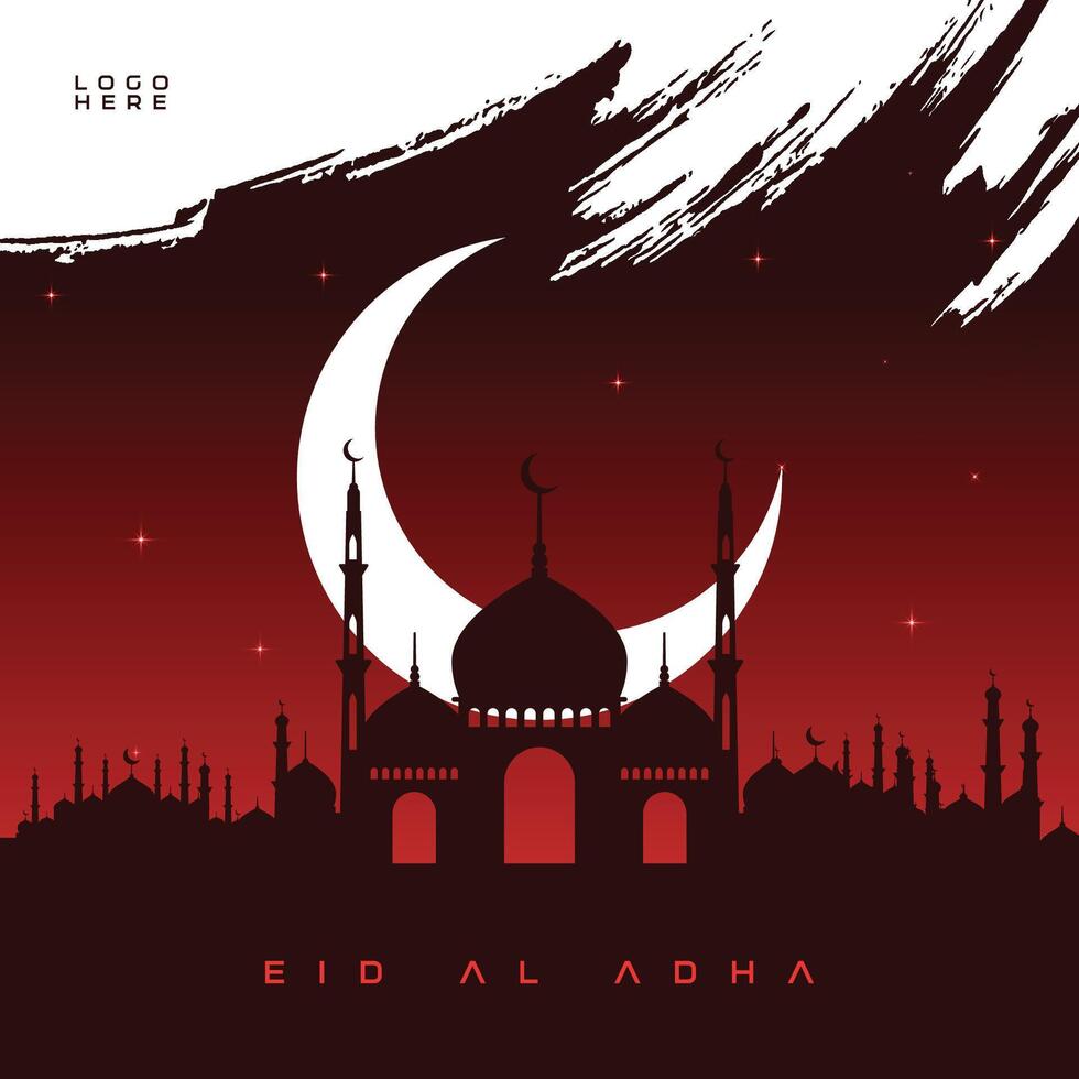 eid al adha Mubarak social meios de comunicação postar lindo islâmico fundo vetor