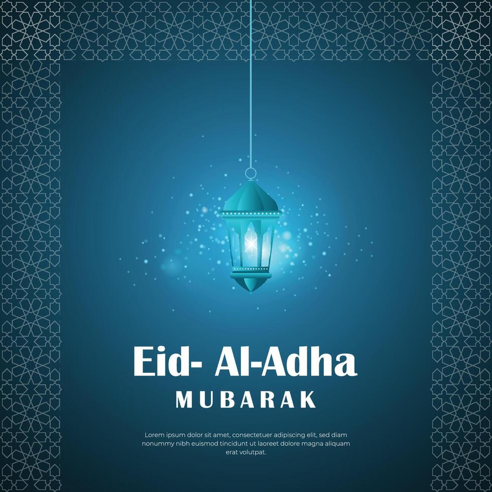 eid al adha Mubarak social meios de comunicação postar lindo islâmico fundo vetor