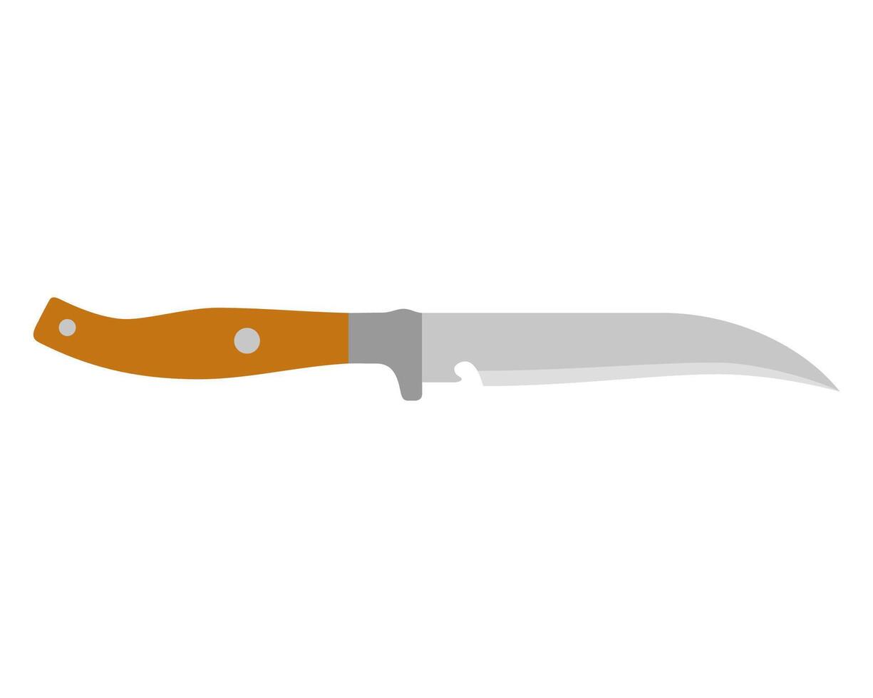 cozinha faca cortador com lidar com e afiado lâmina dentro plano estilo. faca ícone aço utensílios de cozinha cozinhando equipamento vetor