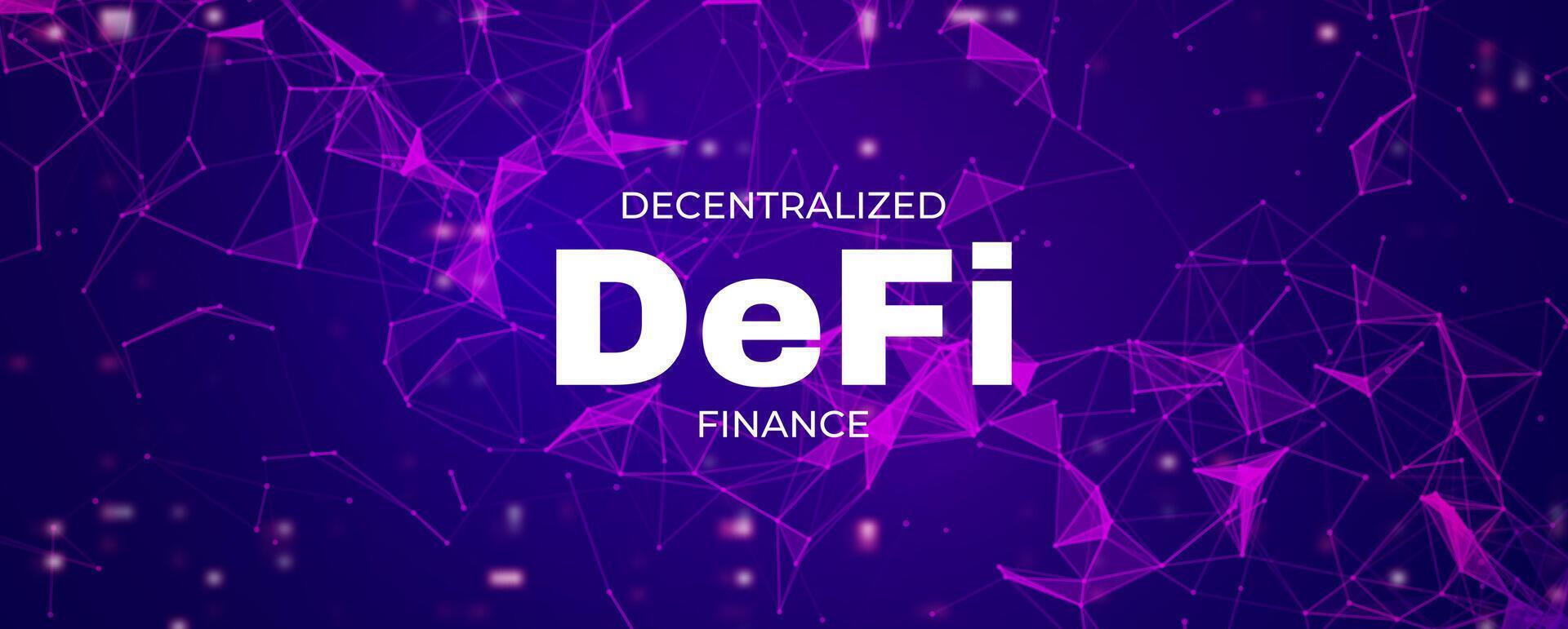 defi descentralizado finança bandeira para criptomoeda, blockchain. vetor