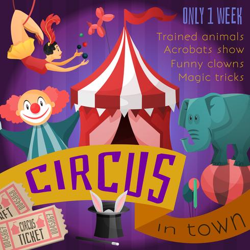 Poster retro de circo vetor