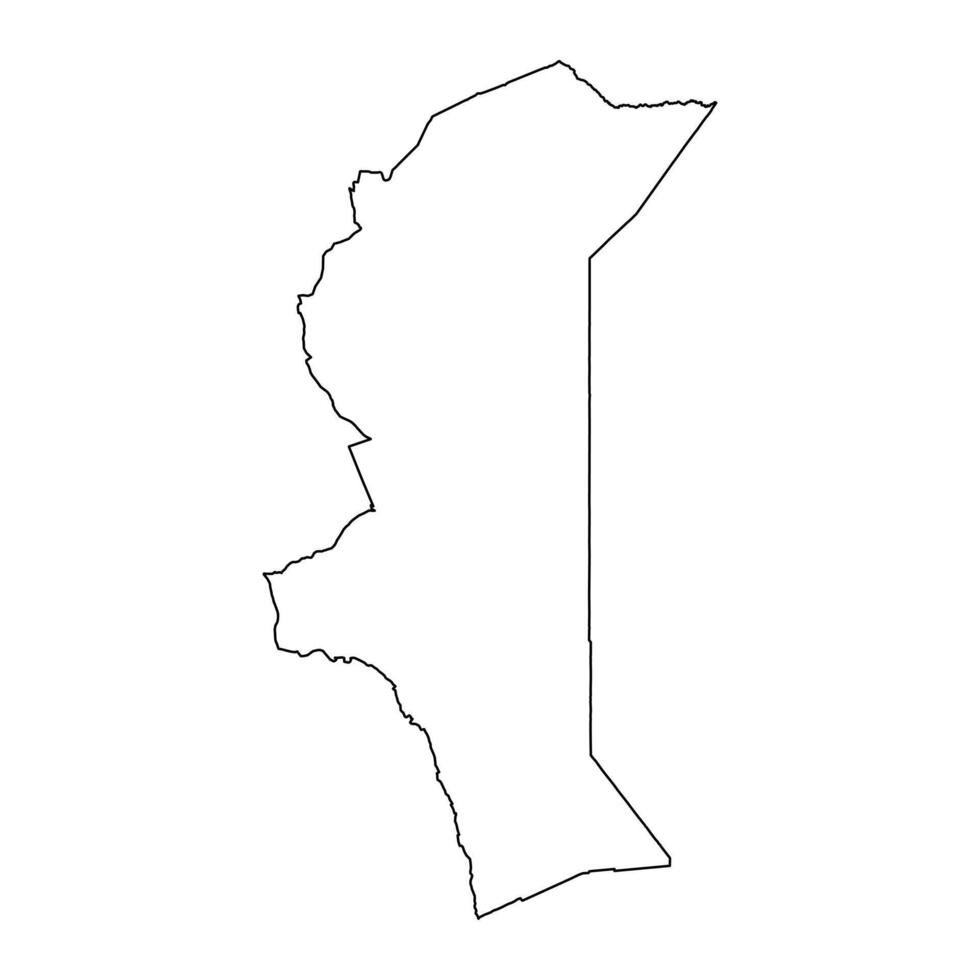 norte Oriental província mapa, administrativo divisão do Quênia. ilustração. vetor