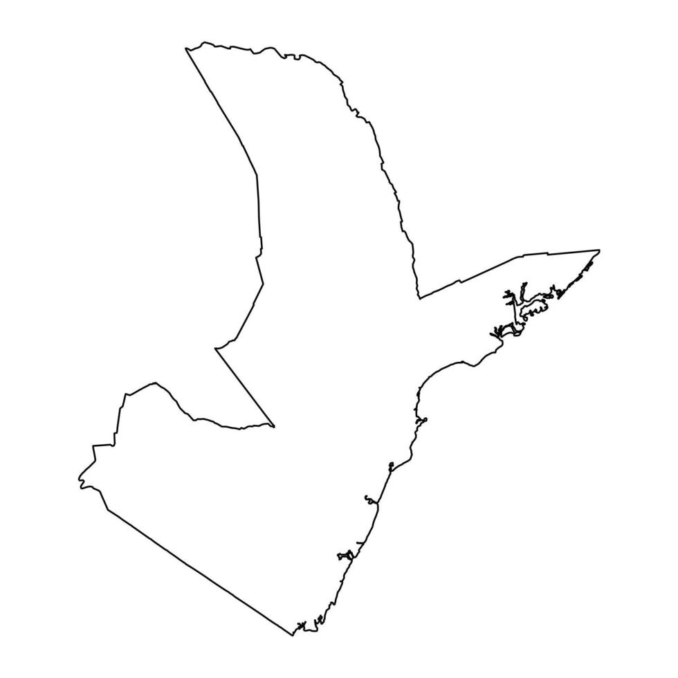 costa província mapa, administrativo divisão do Quênia. ilustração. vetor