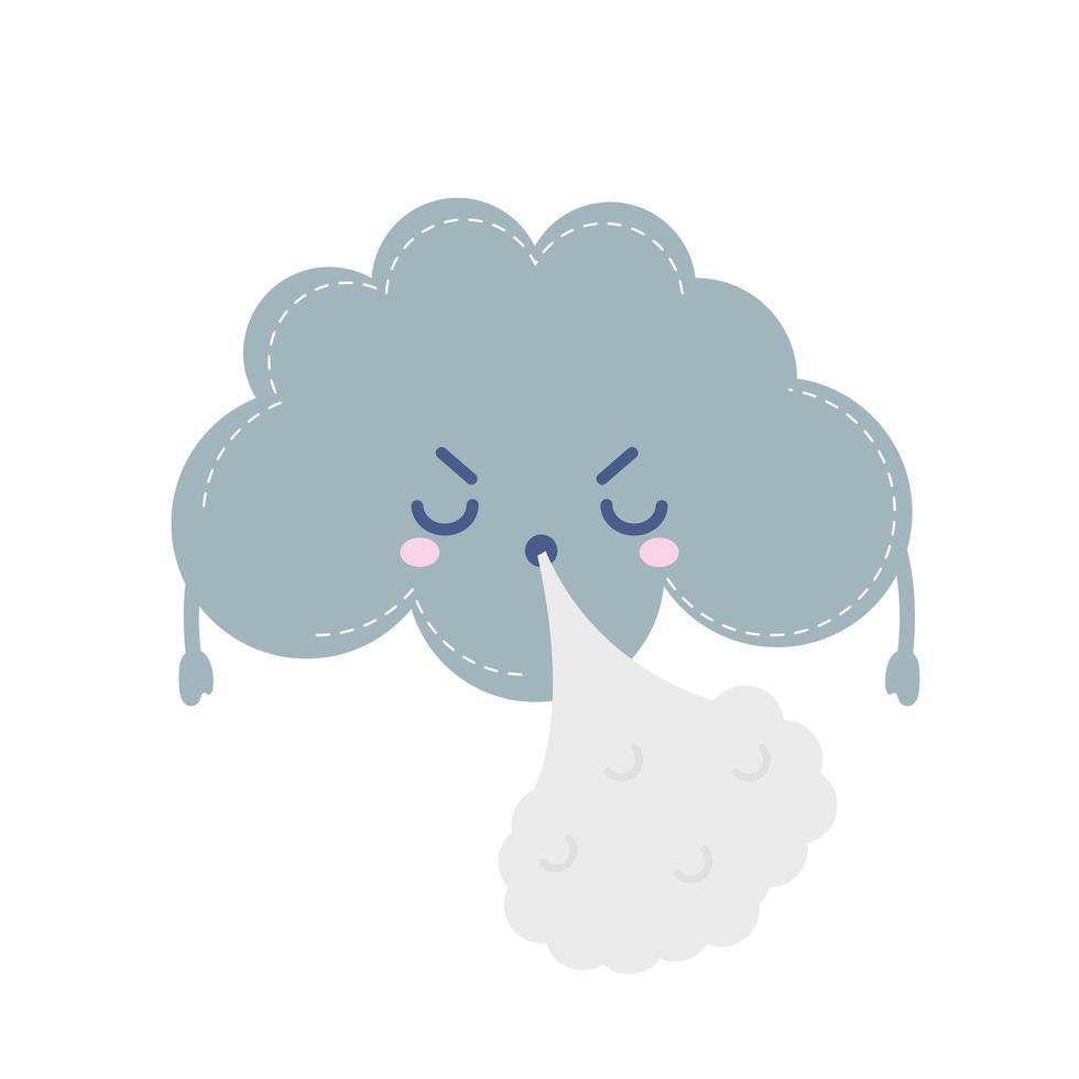 ícone do clima de uma nuvem furiosa com ventos vetor