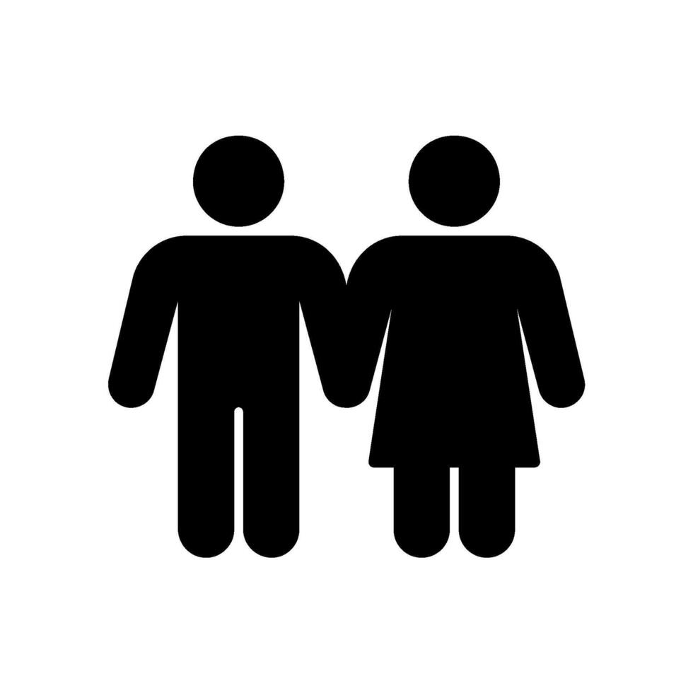 ícone do casal com homens e mulheres vetor