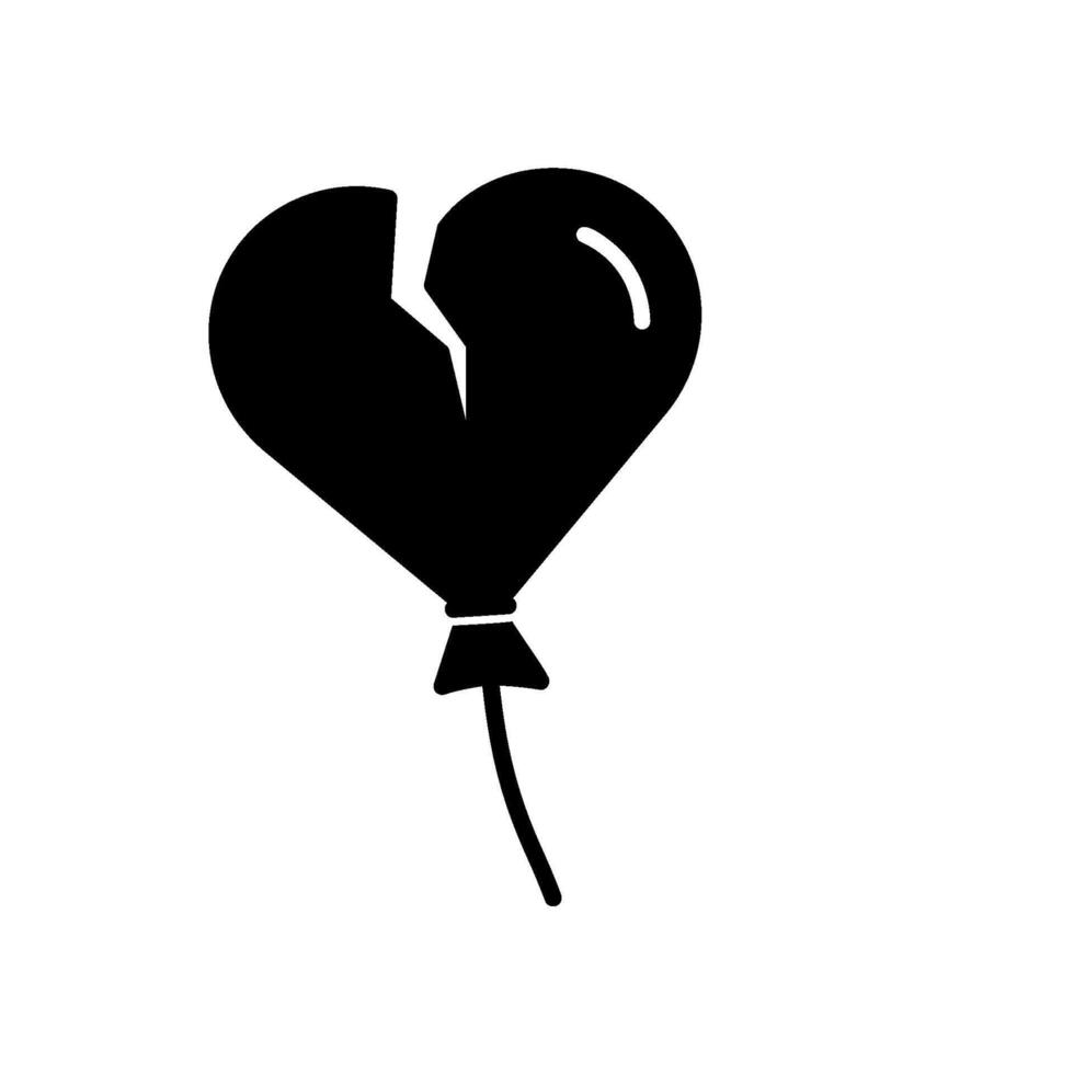 quebrado coração em forma balão ícone vetor