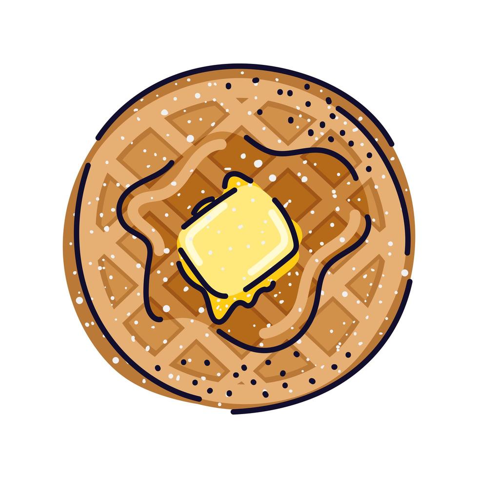 design de waffle redondo vetor