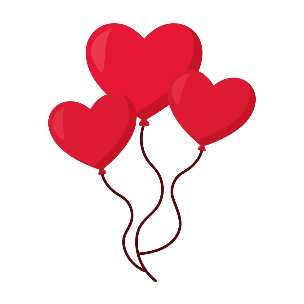 balões em forma de coração vetor