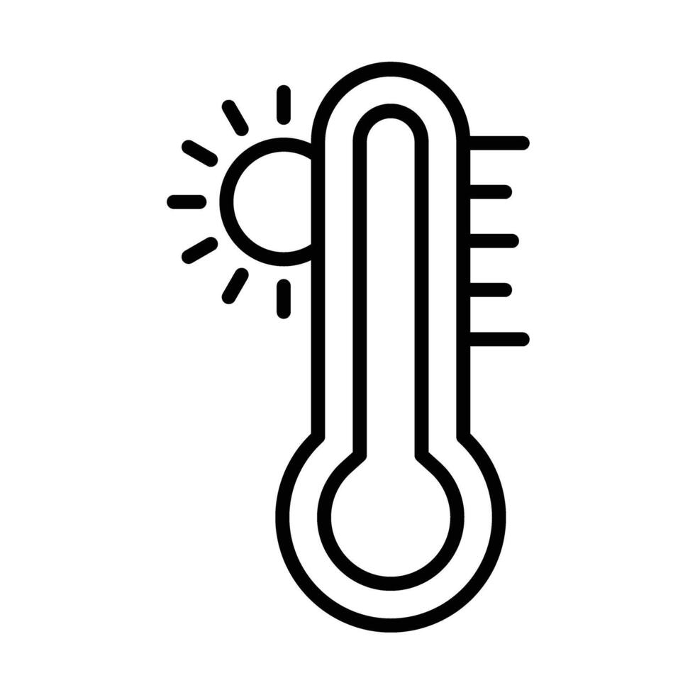 design de ícone de linha de temperatura vetor