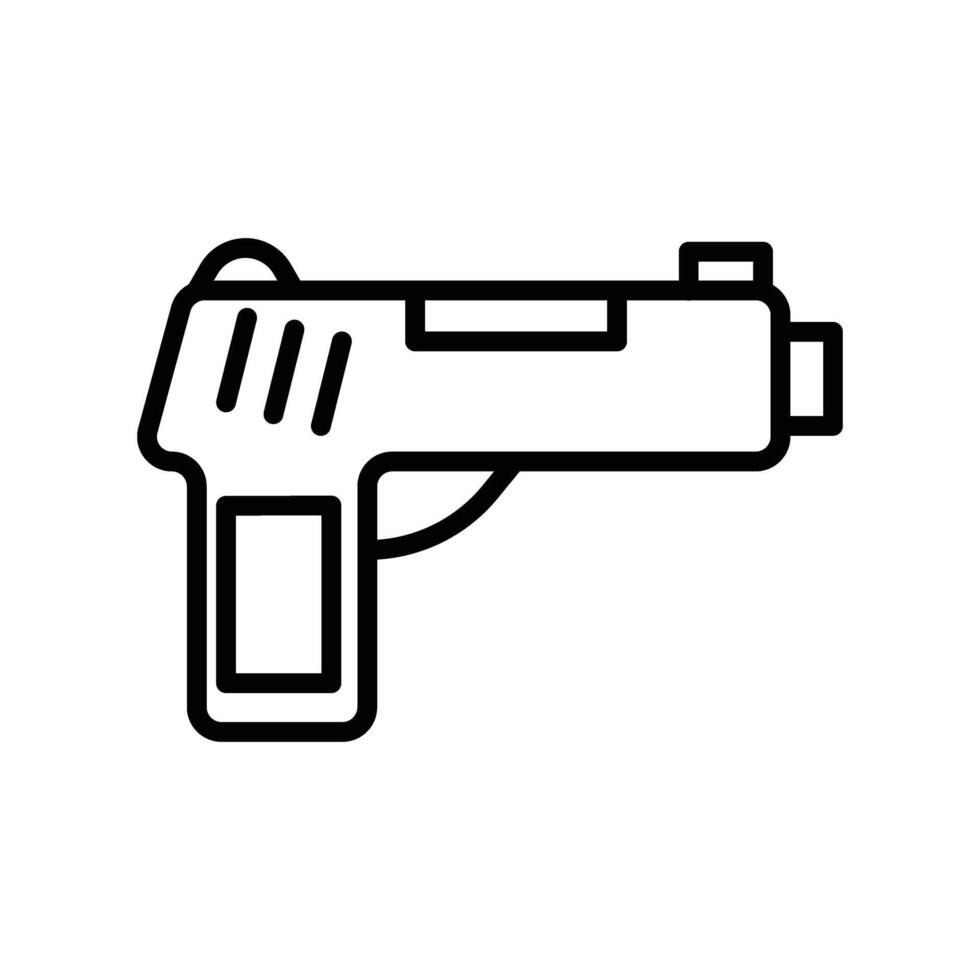 arma de fogo linha ícone Projeto vetor