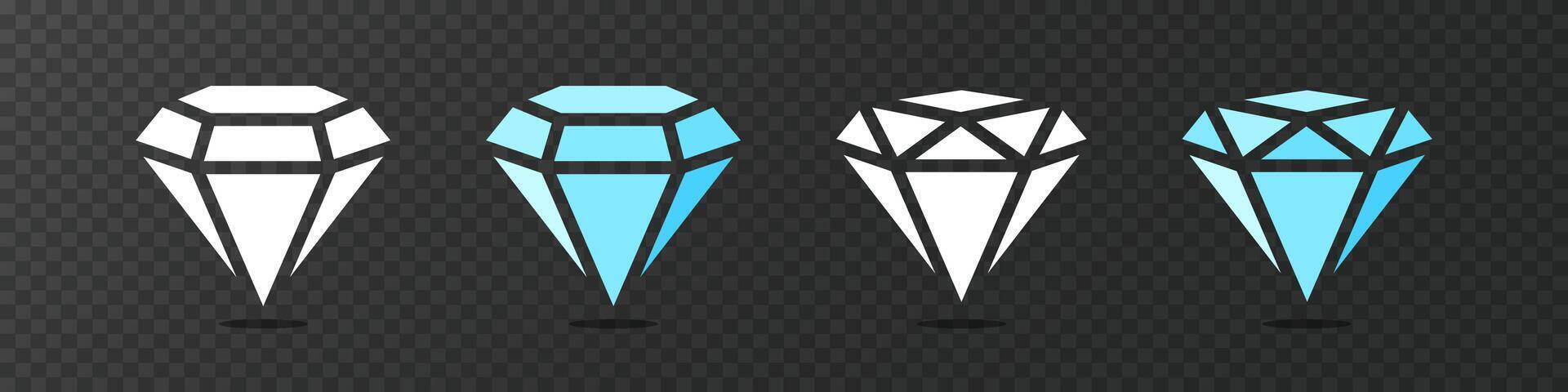 diamante ícones. diamante formas. diamante ícone conjunto vetor