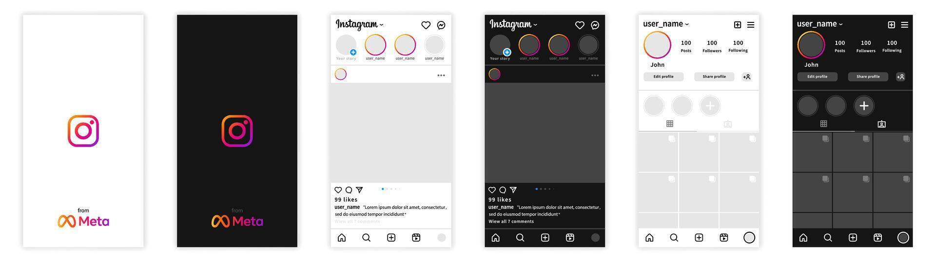 Instagram interface modelos. Instagram maquetes. social rede interface. Instagram conceito vetor