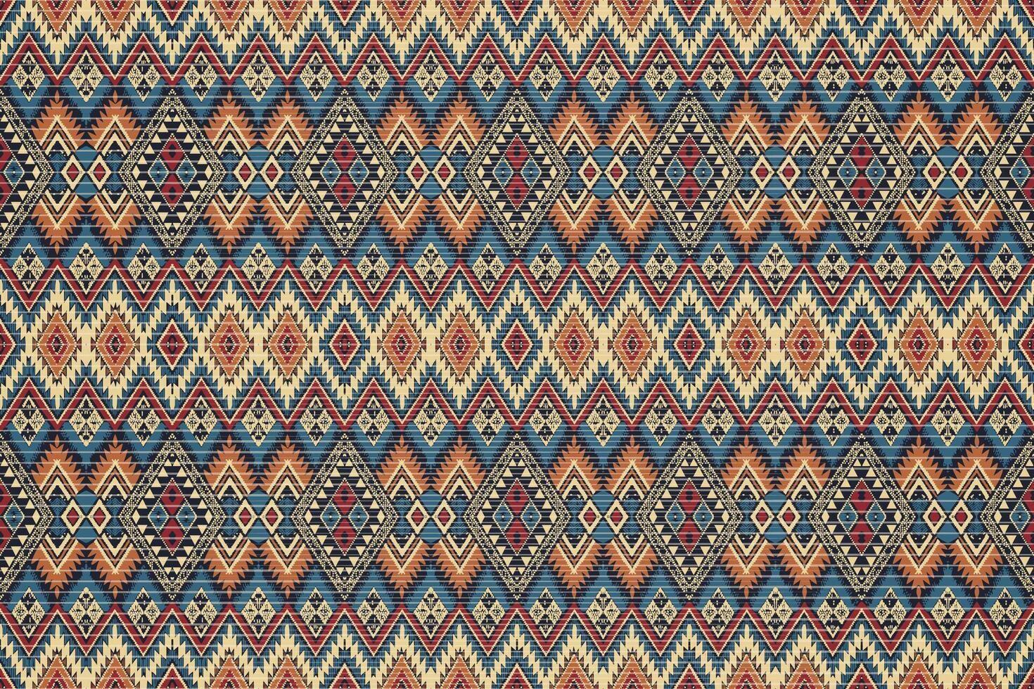 arte ikat abstrata étnica. sem costura padrão em bordados tribais, folclóricos e estilo mexicano. print.design de ornamento de arte geométrica asteca para tapete, papel de parede, roupas, embrulho, tecido, capa, têxtil vetor