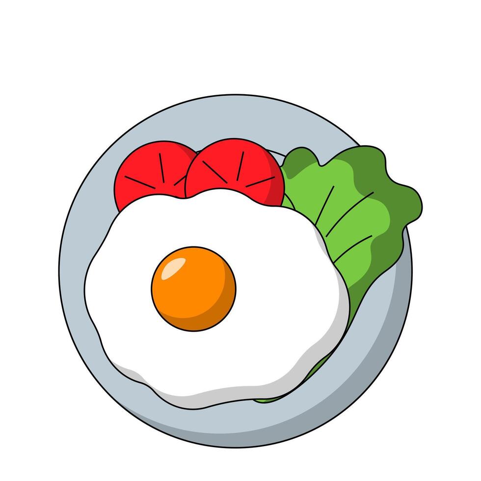 desenho animado mexidos ovos em prato dentro cor vetor