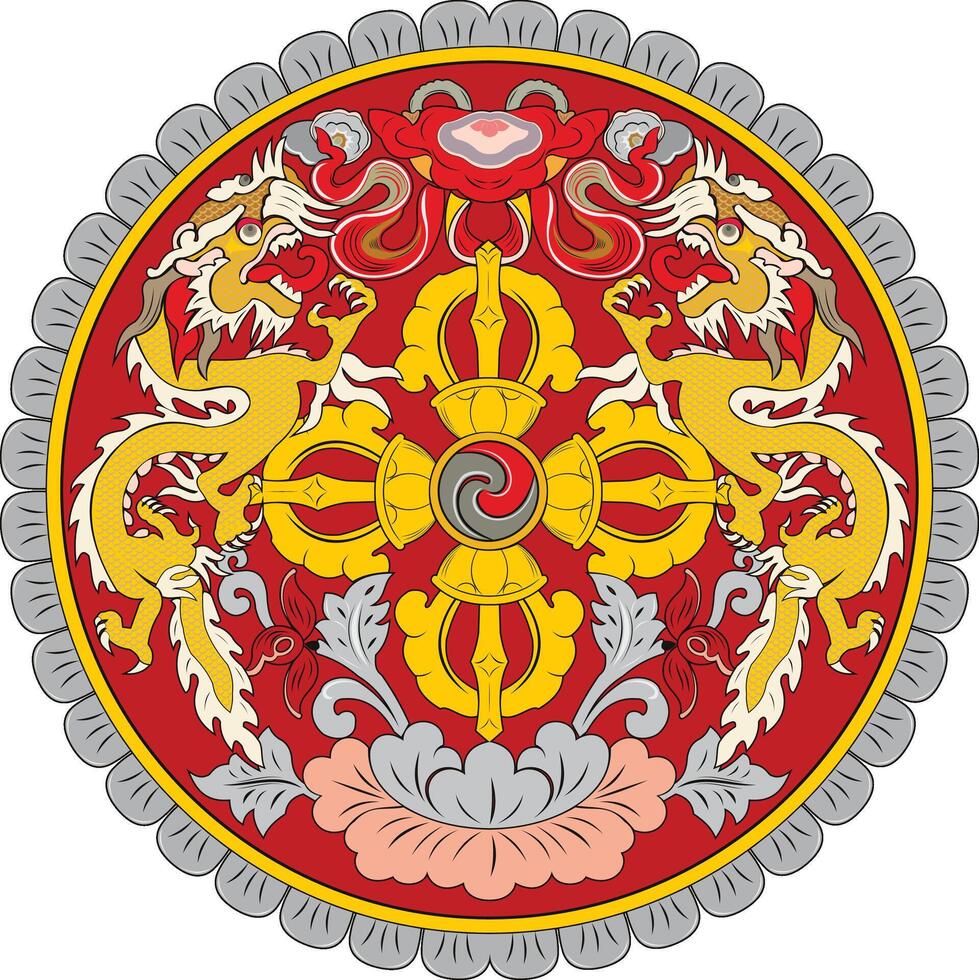 nacional emblema do Butão vetor