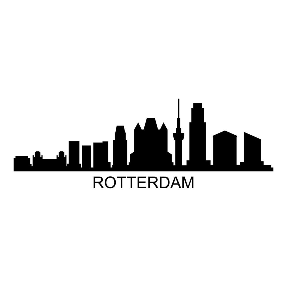 horizonte de Rotterdam em fundo branco vetor
