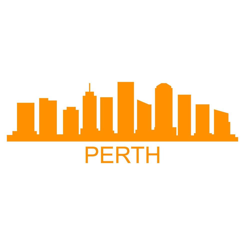 Perth skyline em fundo branco vetor