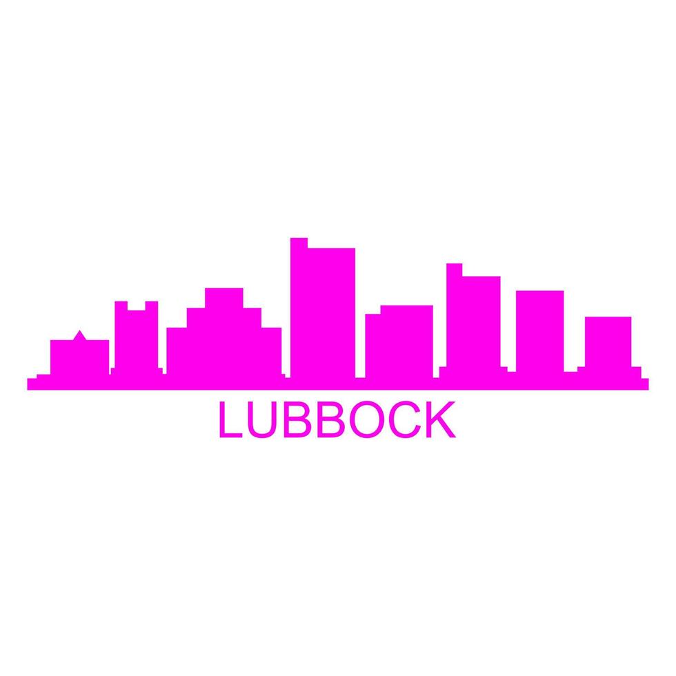 Lubbock skyline em fundo branco vetor