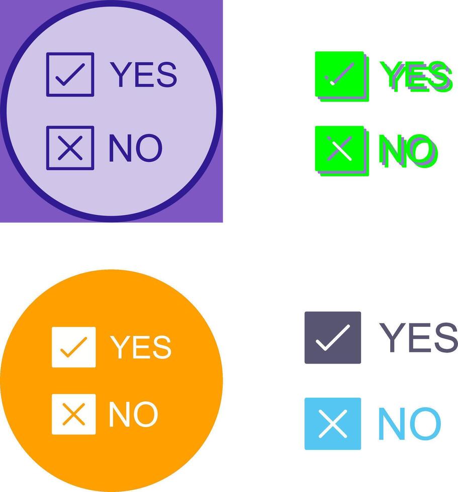 sim não opção ícone Projeto vetor