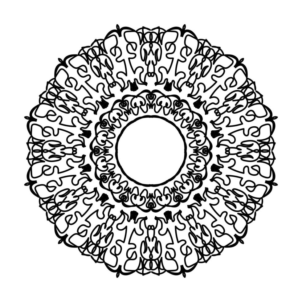 padrão circular na forma de uma mandala para henna vetor