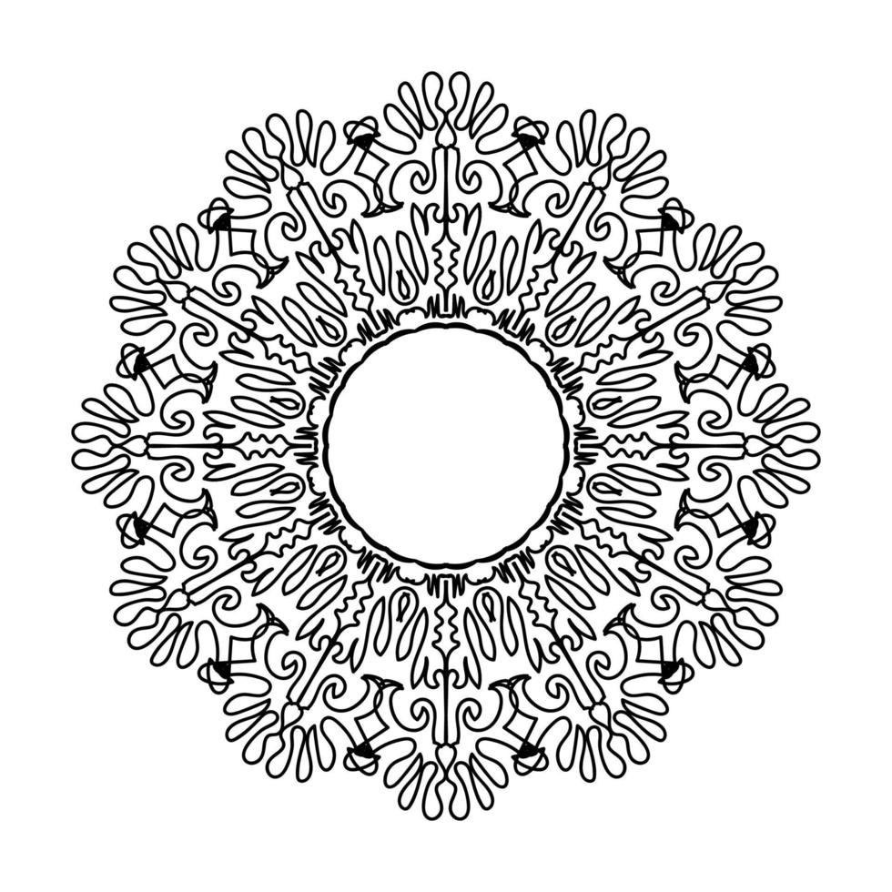 padrão circular na forma de uma mandala para henna vetor