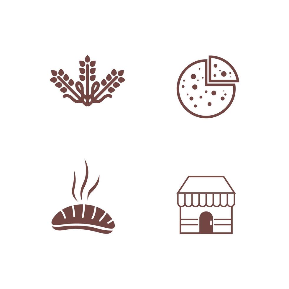 bolos e padaria ícone logotipo design alimentos vetor pão vetor e símbolo e ícone de comida