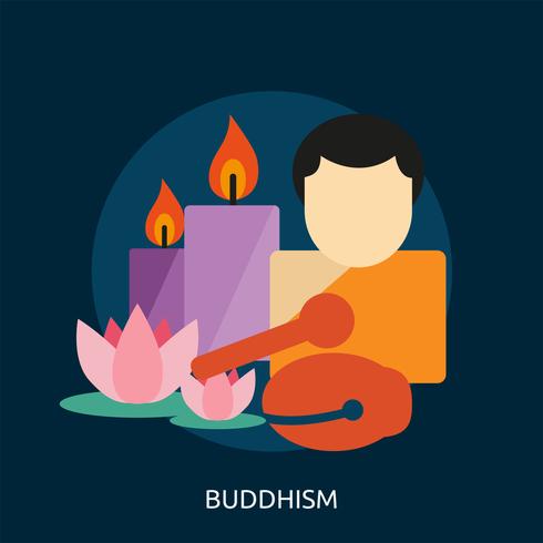 Ilustração conceitual de budismo Design vetor