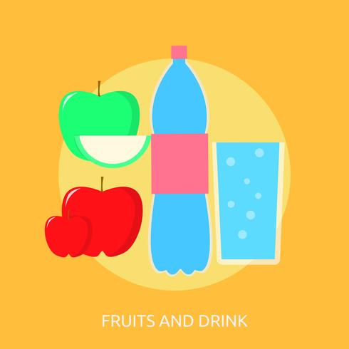 Ilustração conceitual de frutas e bebidas vetor
