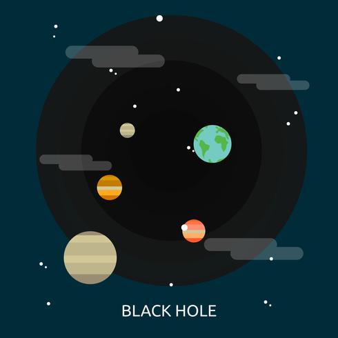 Ilustração conceitual do buraco negro Design vetor