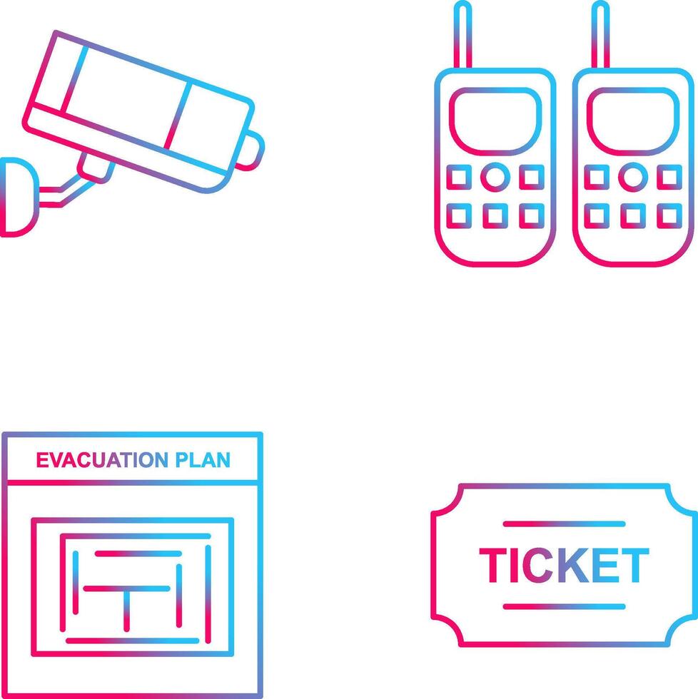 cctv Câmera e walkie talkie ícone vetor
