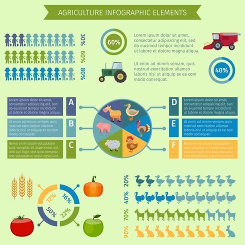Elementos de infográfico de agricultura vetor