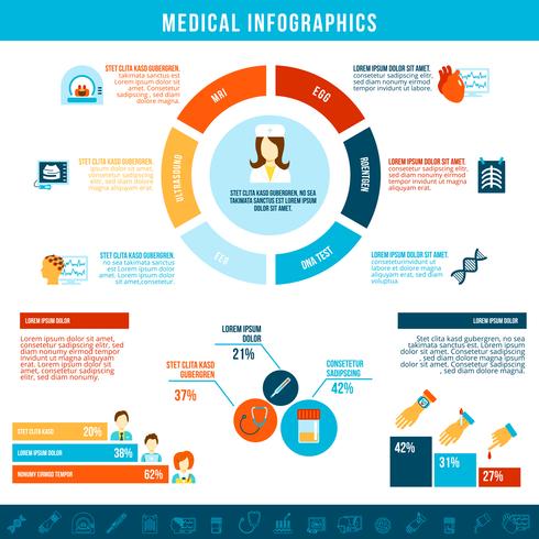 Infografia de exames médicos vetor