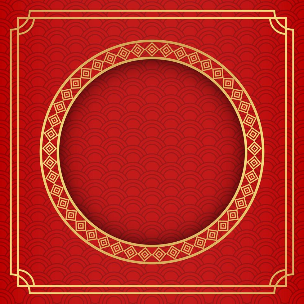 fundo chinês, fundo vermelho festivo clássico decorativo, ilustração vetorial vetor