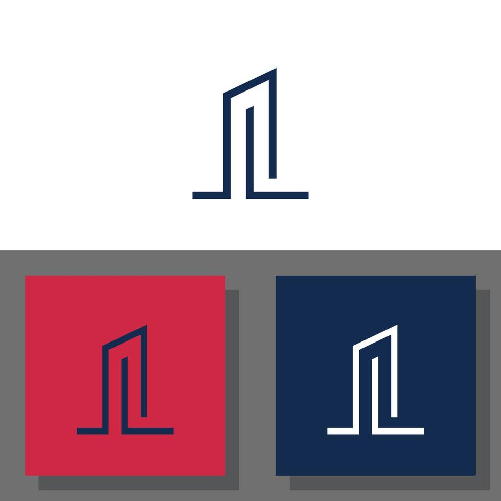 modelo de design de logotipo minimalista de construção imobiliária vetor