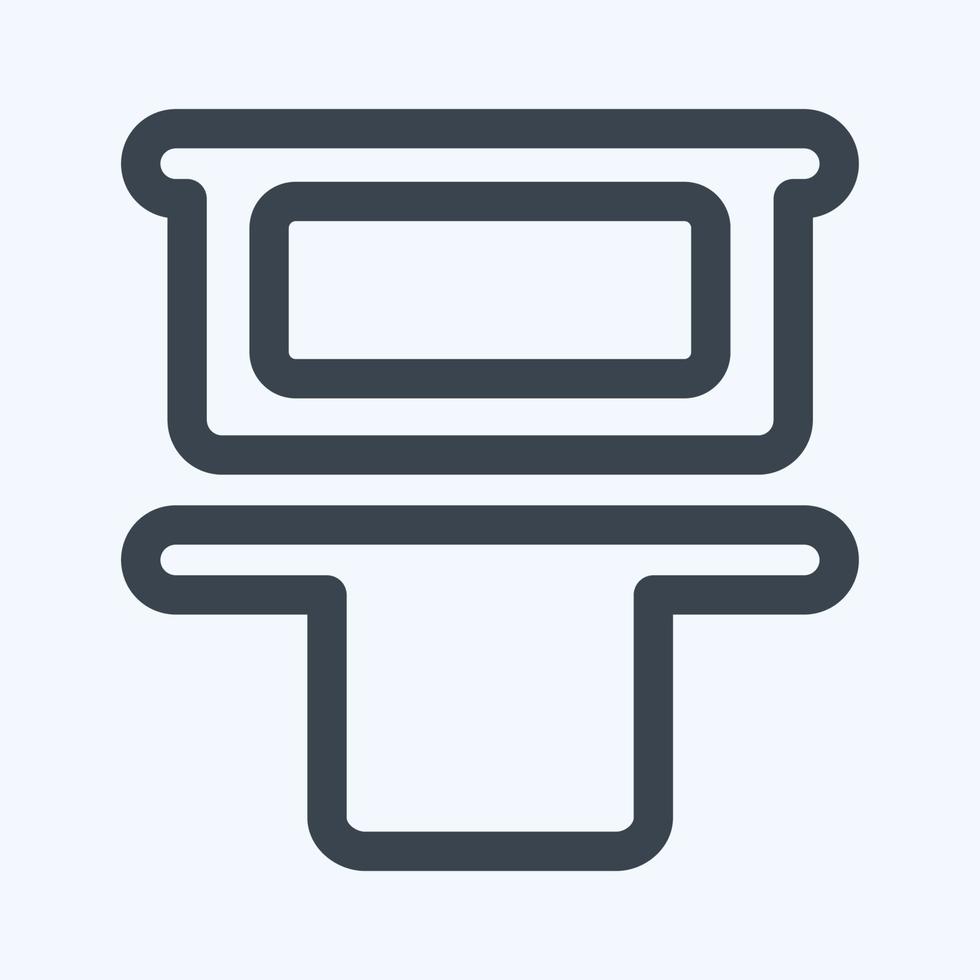 ícone vertical distribuir estilo de linha superior, ilustração simples, traço editável vetor