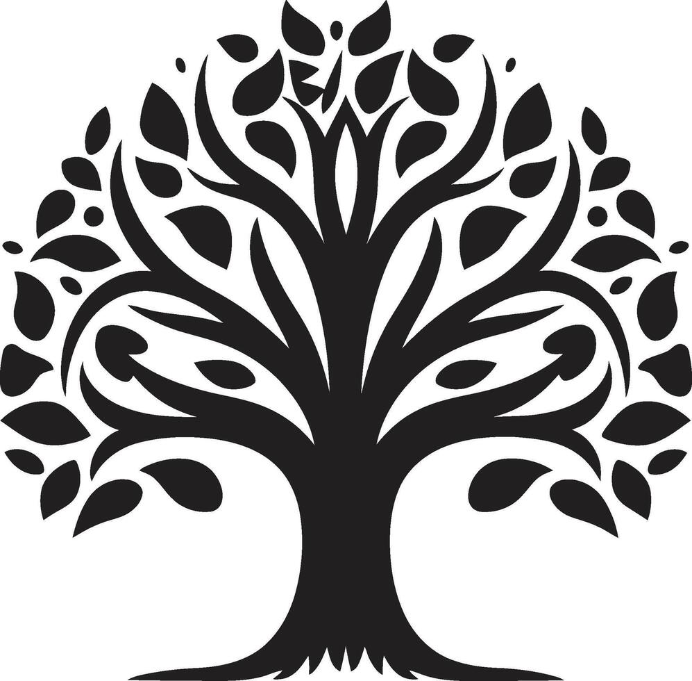 folhagem elegância árvore ilustração mandril emblema árvore ícone símbolo vetor