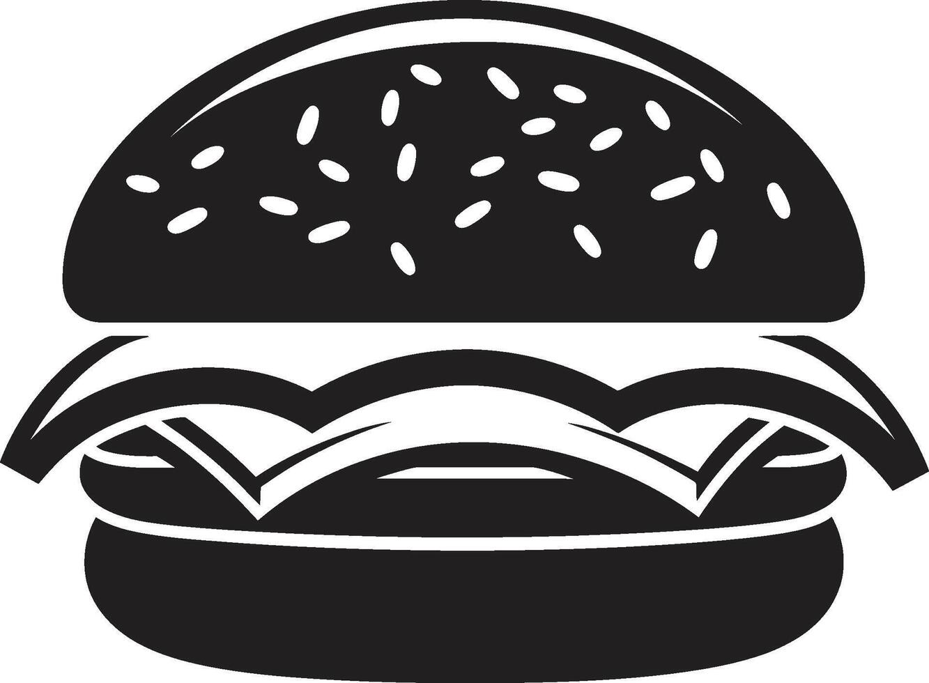 clássico hamburguer esplendor monocromático ícone icônico hamburguer Projeto Preto emblema vetor