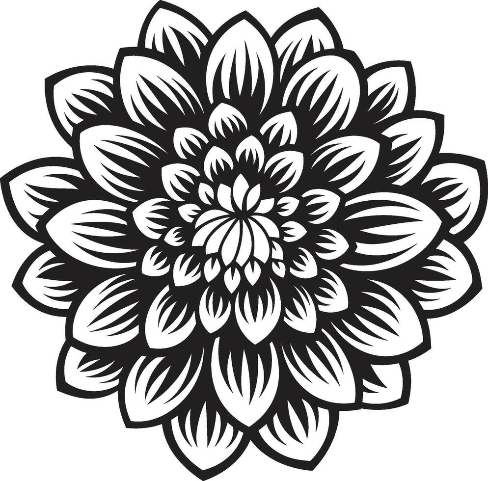 artístico pétala elegância monótono botânico assinatura chique icônico emblema vetor