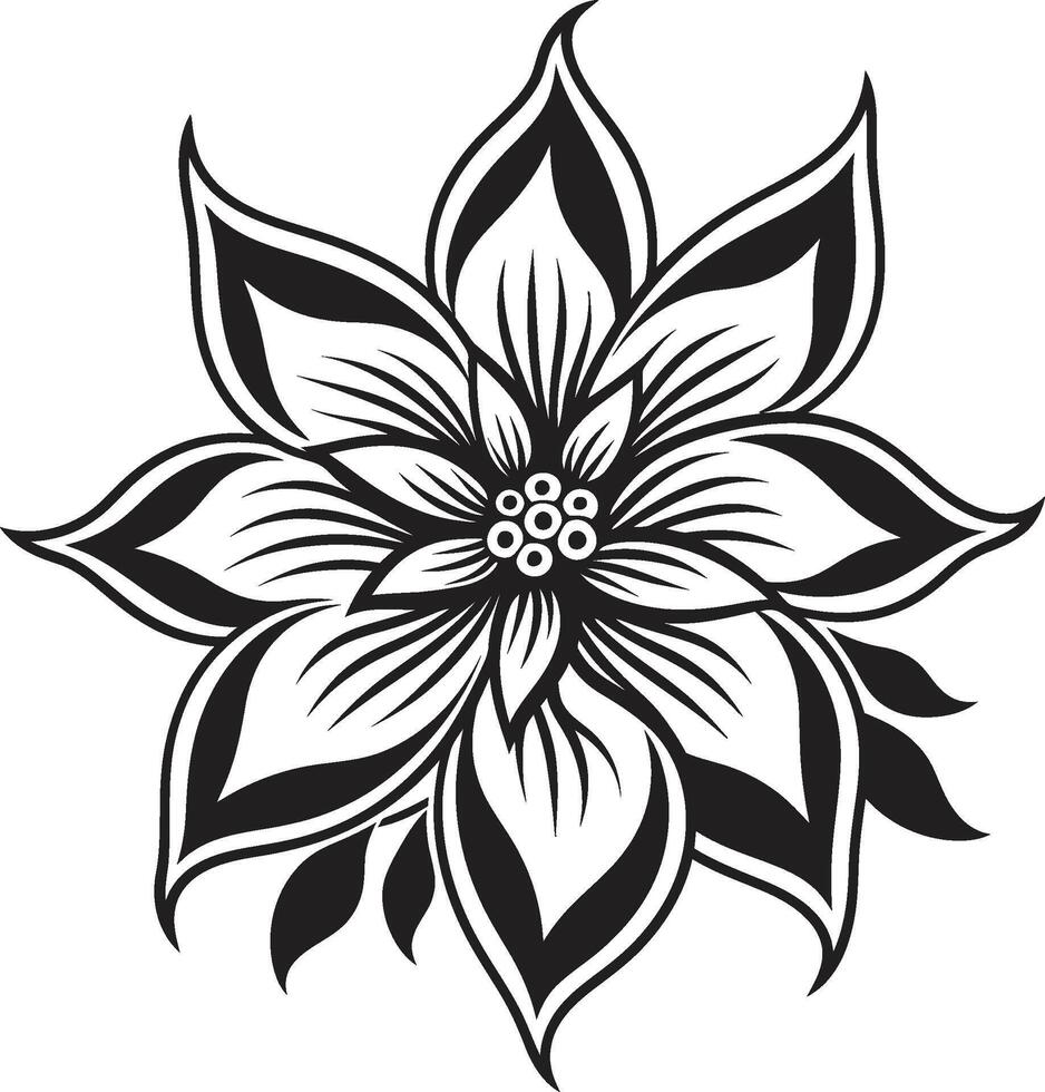 botânico à moda emblema icônico arte gracioso floral elegância Preto emblema vetor