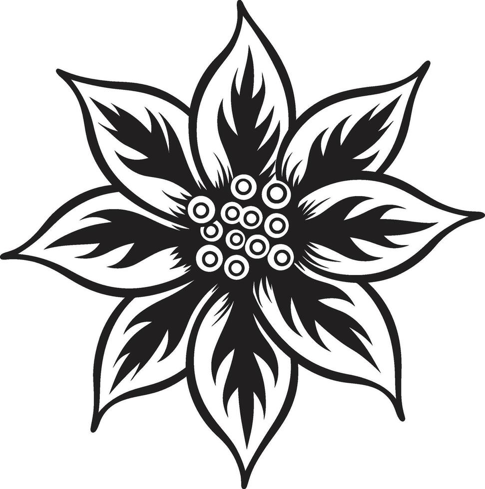 sutil pétala ícone monocromático assinatura artístico flor emblema à moda iconografia vetor