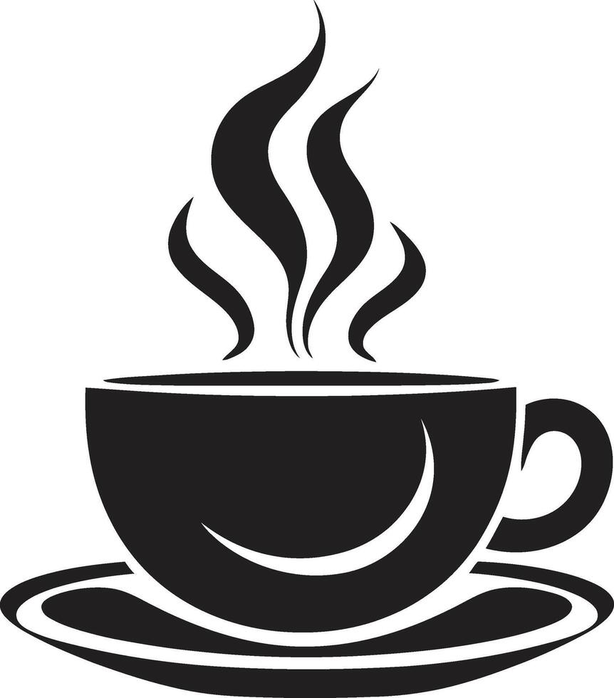 manhã ritual Preto do café copo trago e saborear Preto do café copo vetor