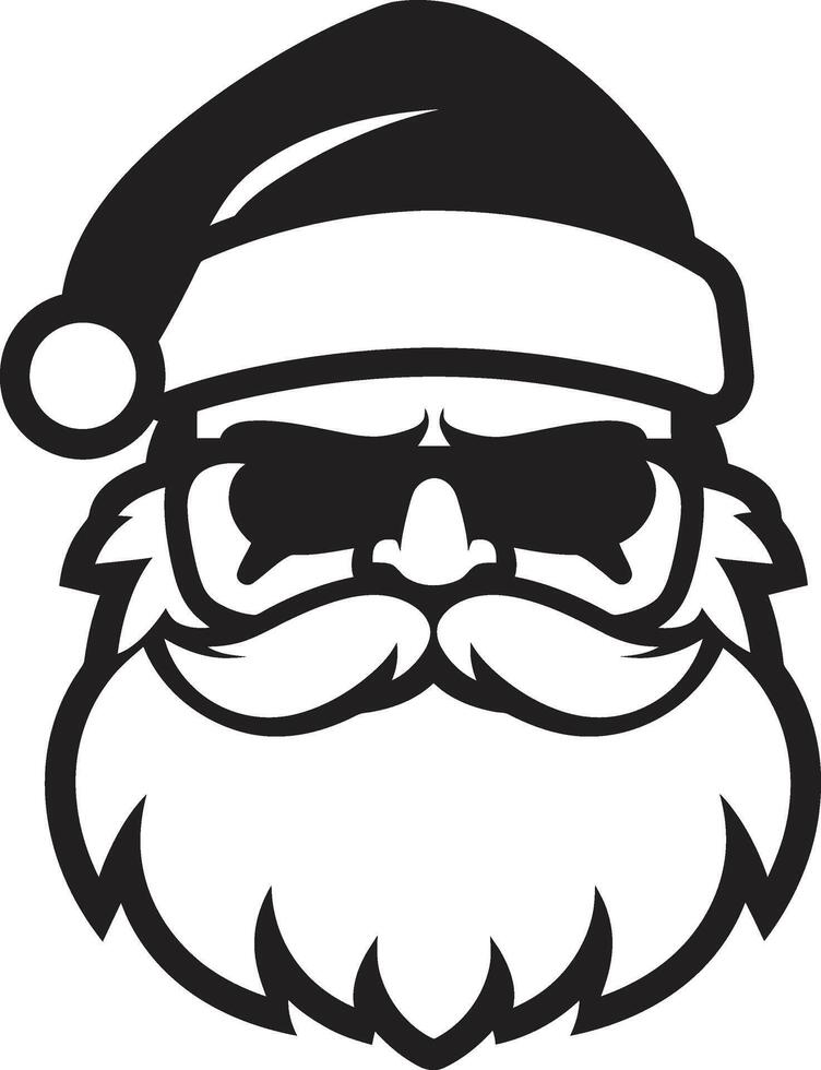 legal yule santa dentro Preto gelado Fora Kris kringle legal estilo vetor