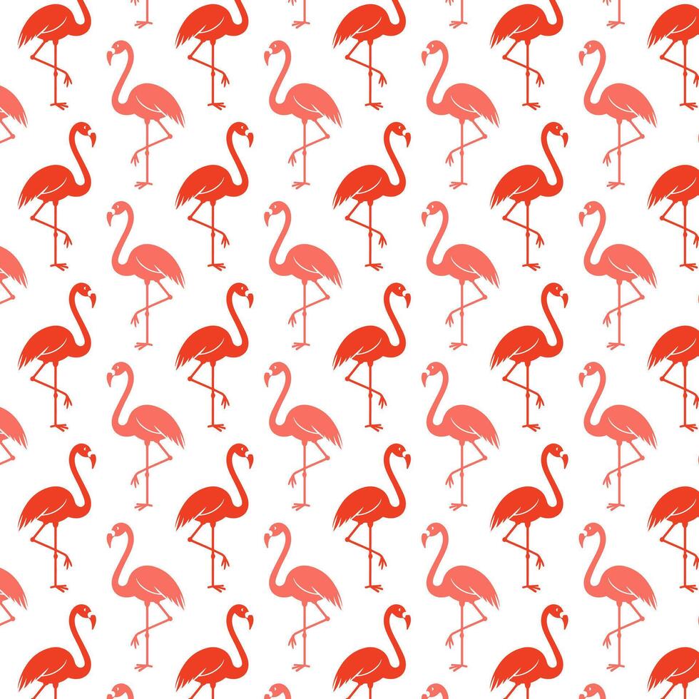 Rosa flamingo em branco regular desatado padronizar. tropical na moda fundo para imprimir, roupas, embalagem e cartão postal. exótico Havaí arte. desenho animado vetor