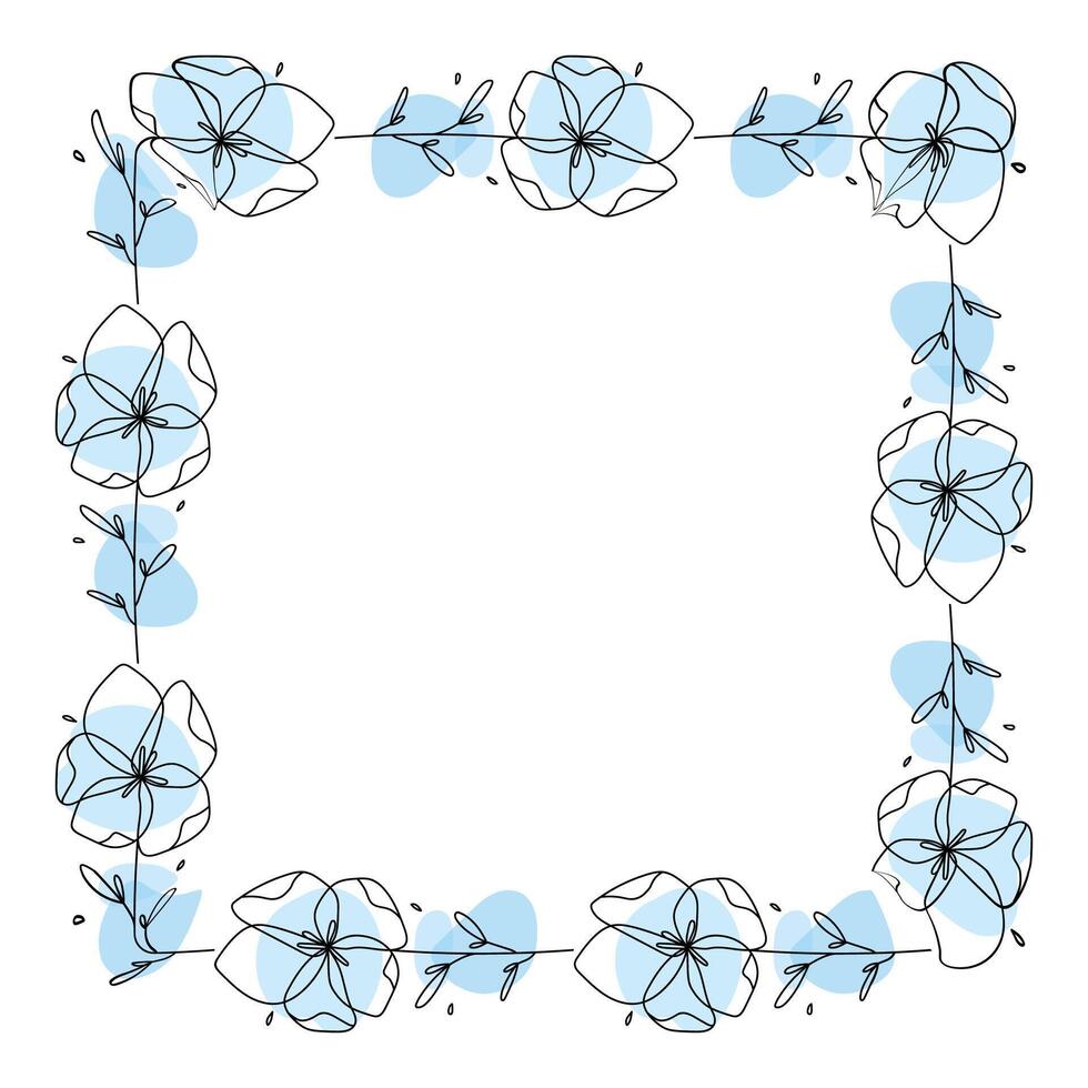 mão desenhado flores guirlanda quadro, Armação em branco fundo vetor